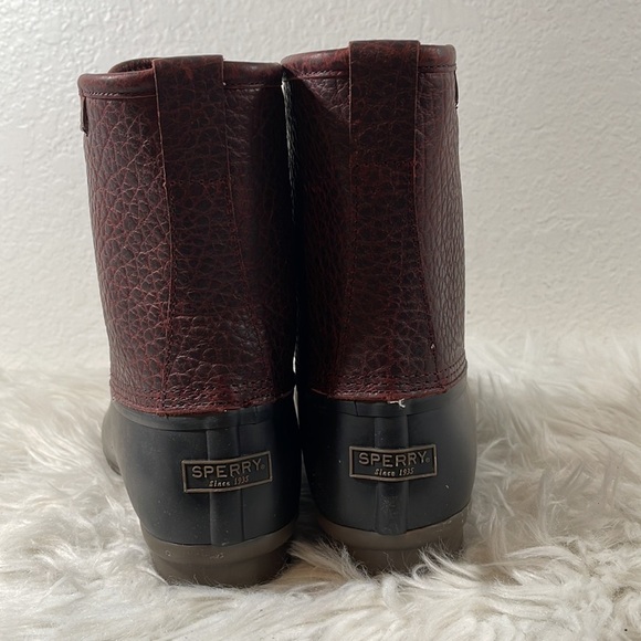 SPERRY MEN'S SALTWATER DUCK BOOT - BLACK/AMARETTO SIZE 13 NEW - Picture 7 of 15